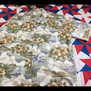 TROPICAL PRINT BUTTON DOWN SHORT SLEEVE SHIRT